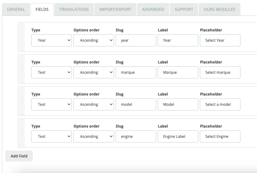 AutoParts Module PrestaShop v1.0.0